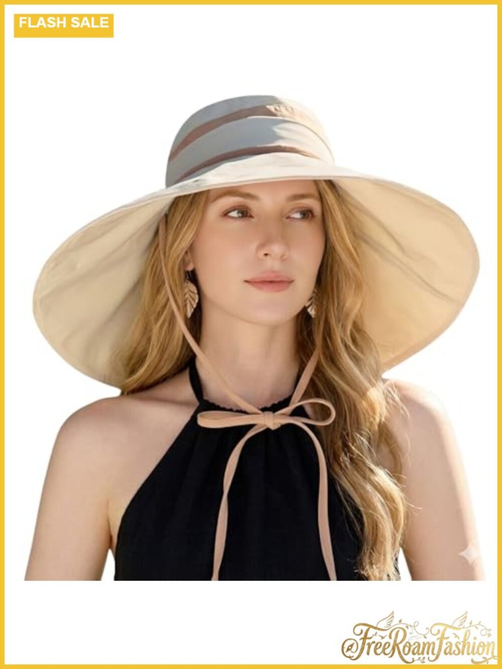 Wide Brim Sun Hat 2-in-1 Detachable Crown Adjustable Packable